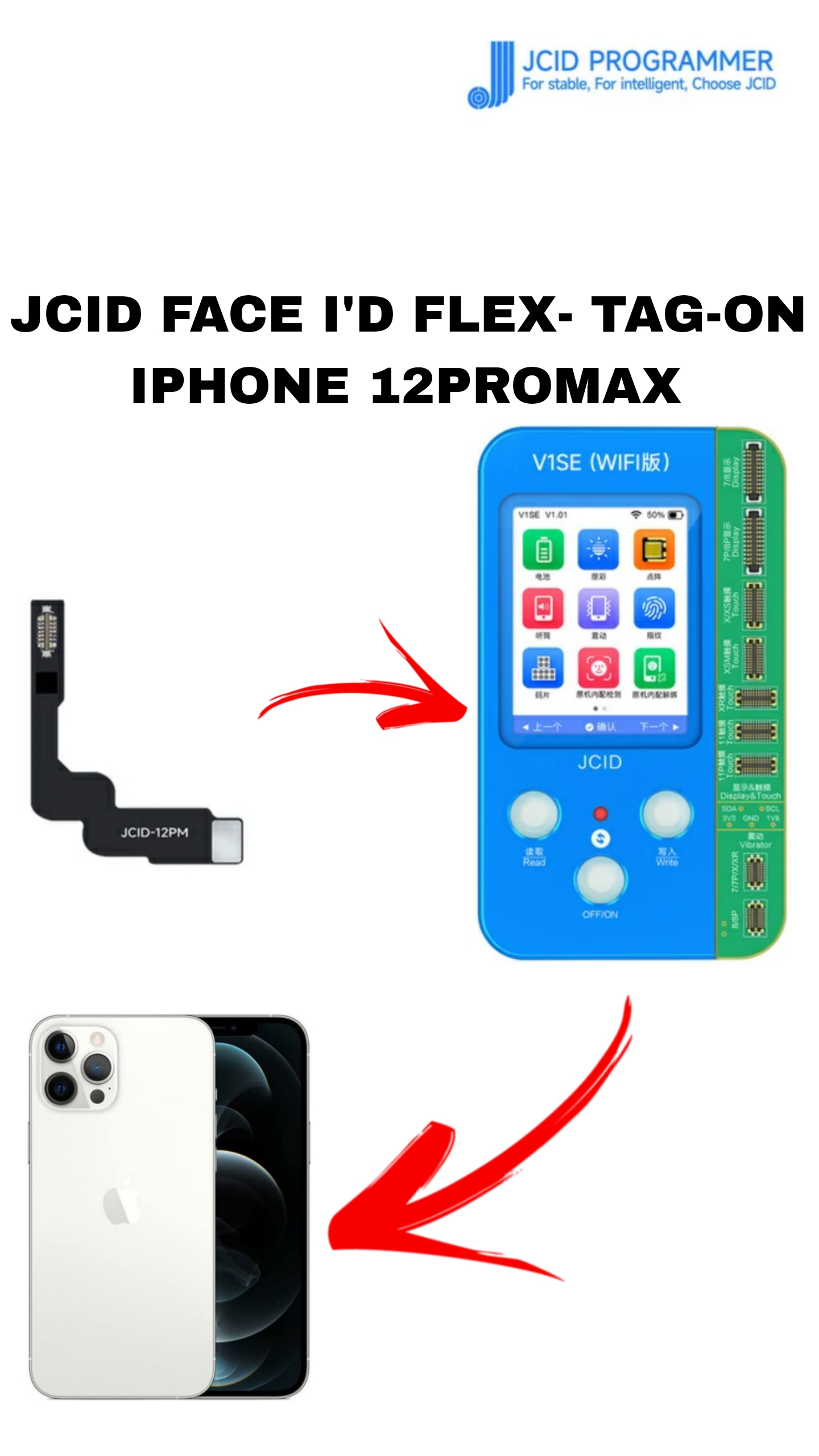JCID FACE I?D REPAIR TAG-ON FLEX FOR IPHONE 12 PRO MAX